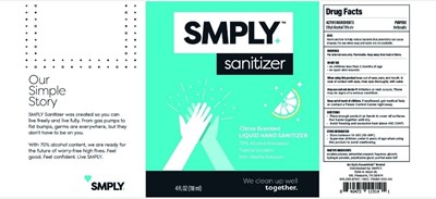 Smply 70 Citrus Liquid Hand Sanitizer (Smply 70 Liq Citrus 4oz)